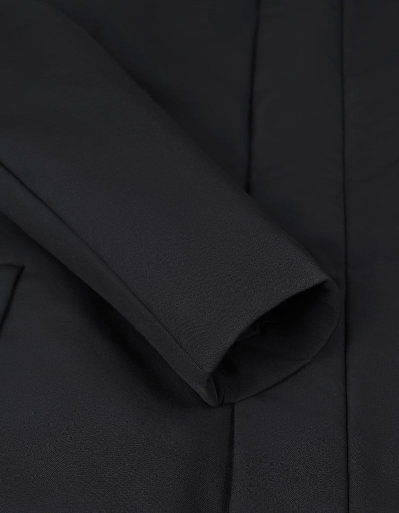 Black Longline Windbreaker Jacket