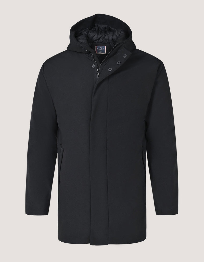 Black Longline Windbreaker Jacket