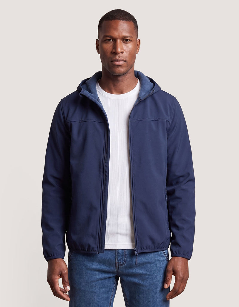 Navy Hooded Windbreaker Jacket