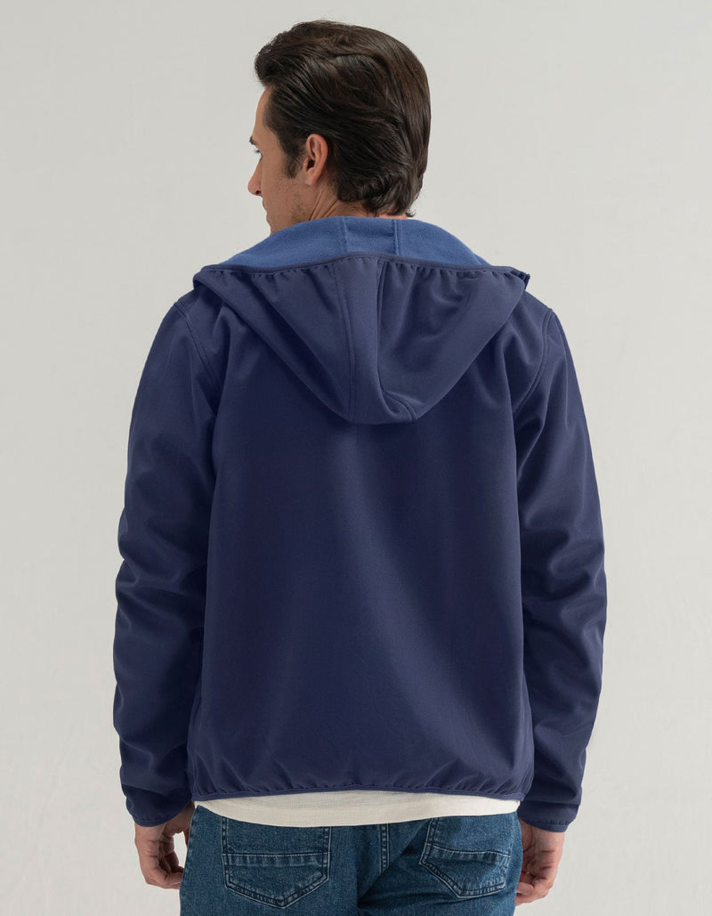 Navy Hooded Windbreaker Jacket