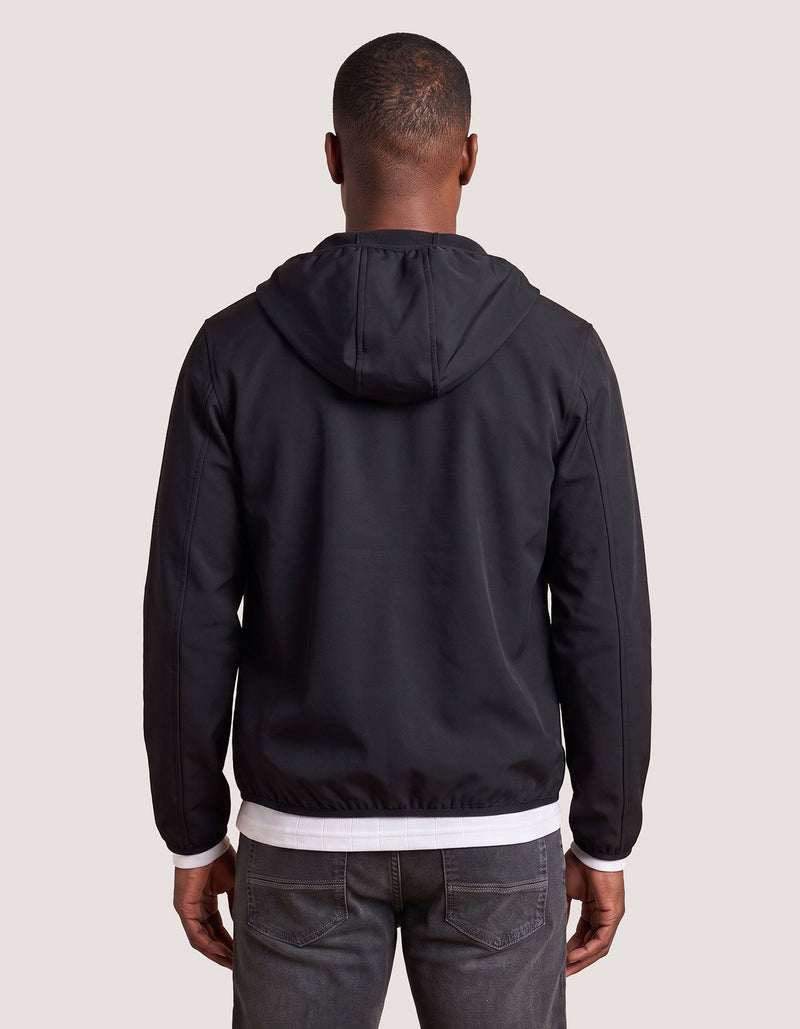 Black Hooded Windbreaker Jacket