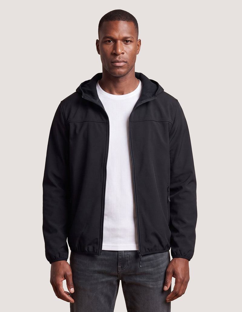 Black Hooded Windbreaker Jacket