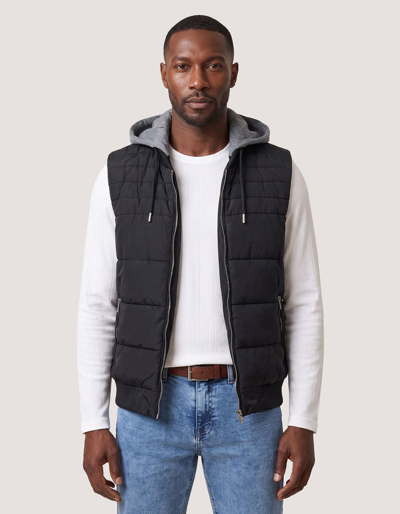 Black Hooded Gilet