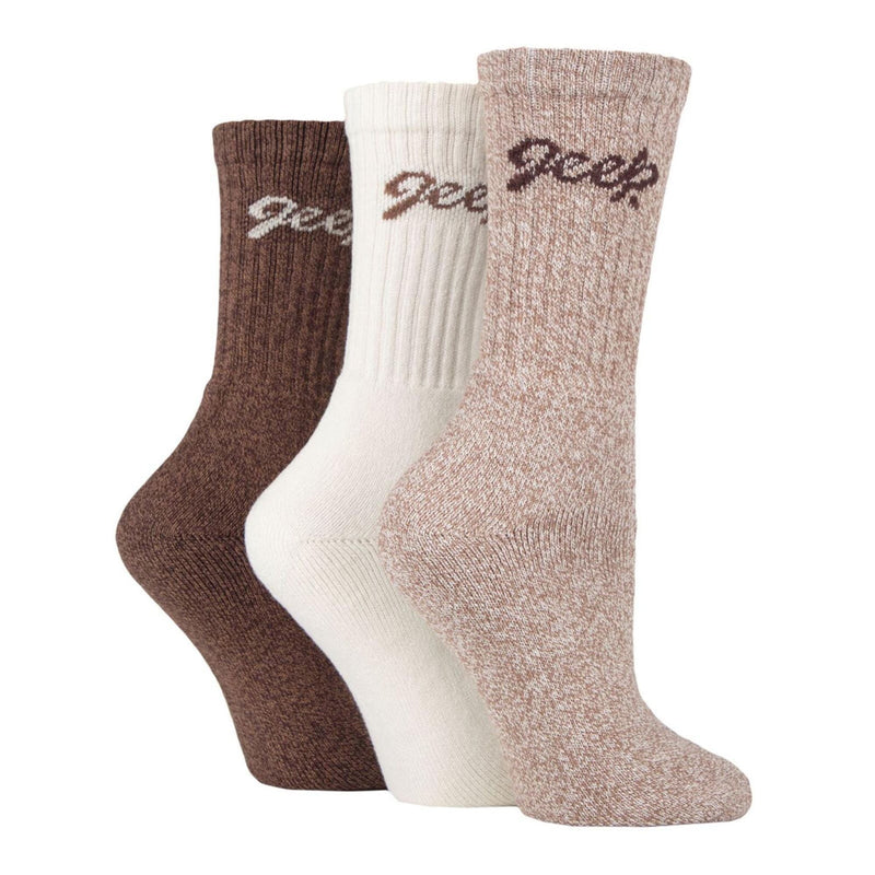 Ladies Ribbed Outdoor Boot Socks - 3 Pack, Reinforced Heel and Toe Hiking Socks