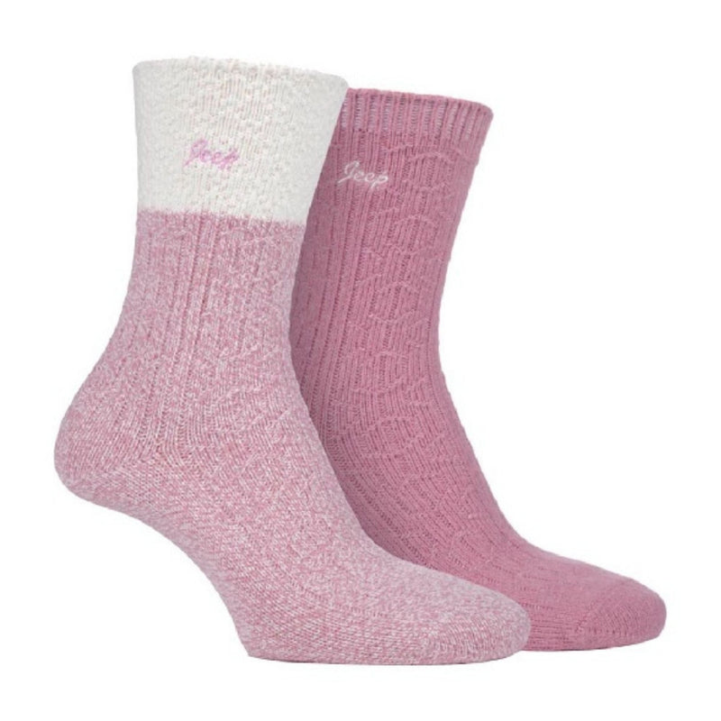 2 Pack Ladies Supersoft Warm Ribbed Thick Hiking Boot Socks
