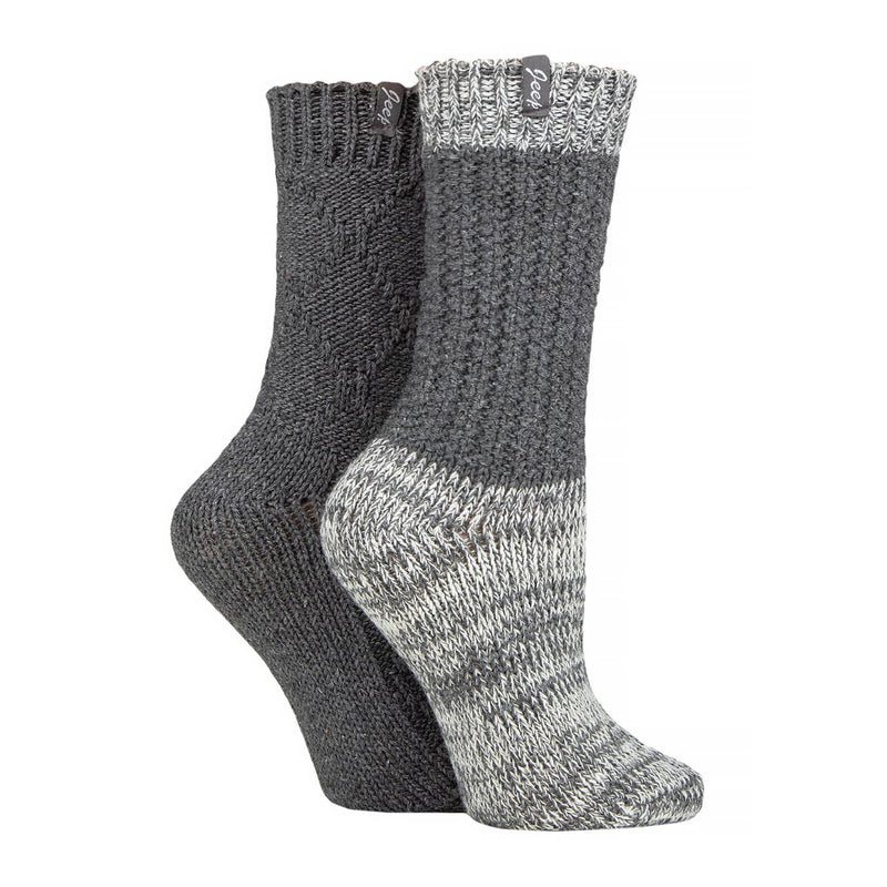 2 Pack Women's Wool Blend Cable Knit Boot Socks, Outdoor Socks