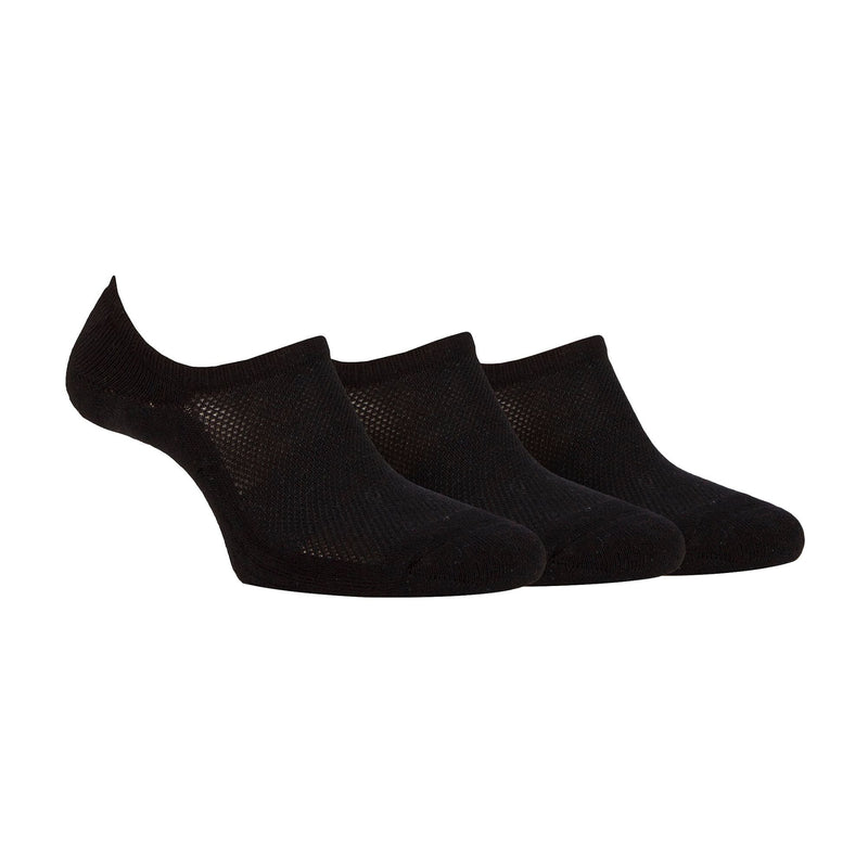 3 Pack Ladies Anti Blister Bamboo No Show Socks with Non Slip Heel Grip