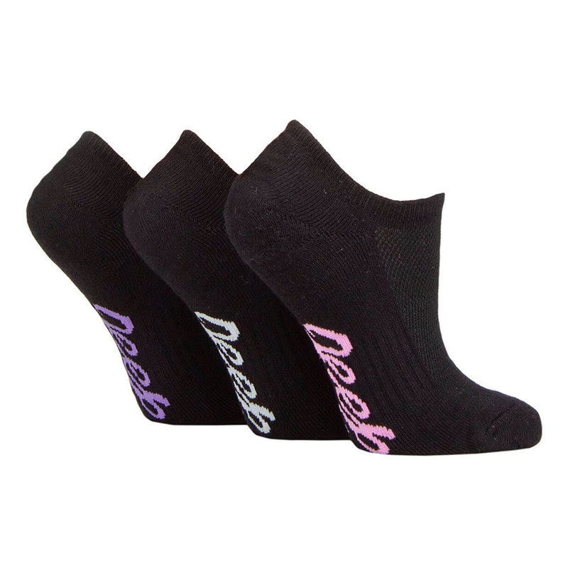 3 Pack Ladies Anti Blister Bamboo No Show Socks with Non Slip Heel Grip