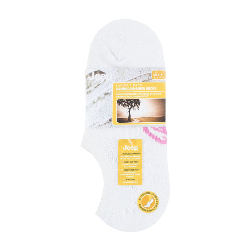 3 Pack Ladies Anti Blister Bamboo No Show Socks with Non Slip Heel Grip