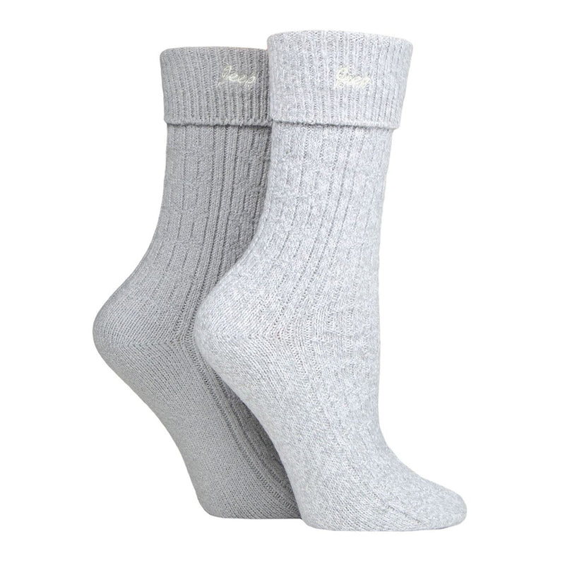 2 Pack Ladies Turn Cuff Boot Socks | Performance Polyester Walking Socks