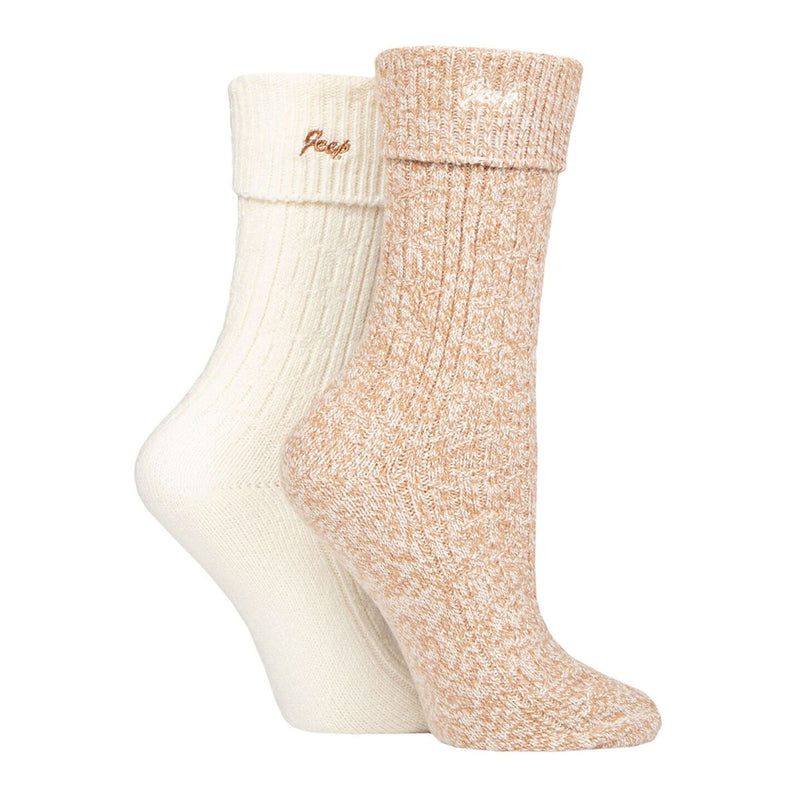 2 Pack Ladies Turn Cuff Boot Socks | Performance Polyester Walking Socks