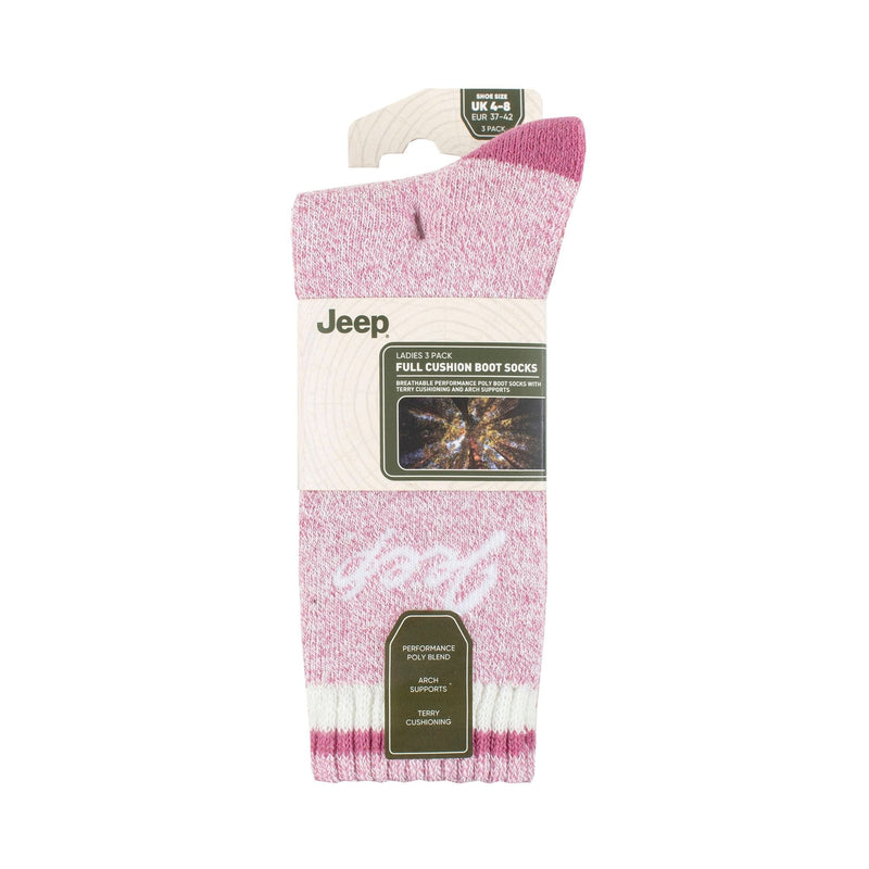3 Pack Ladies Performance Boot Socks | Women's Ribbed Cushioned Comfort Socks