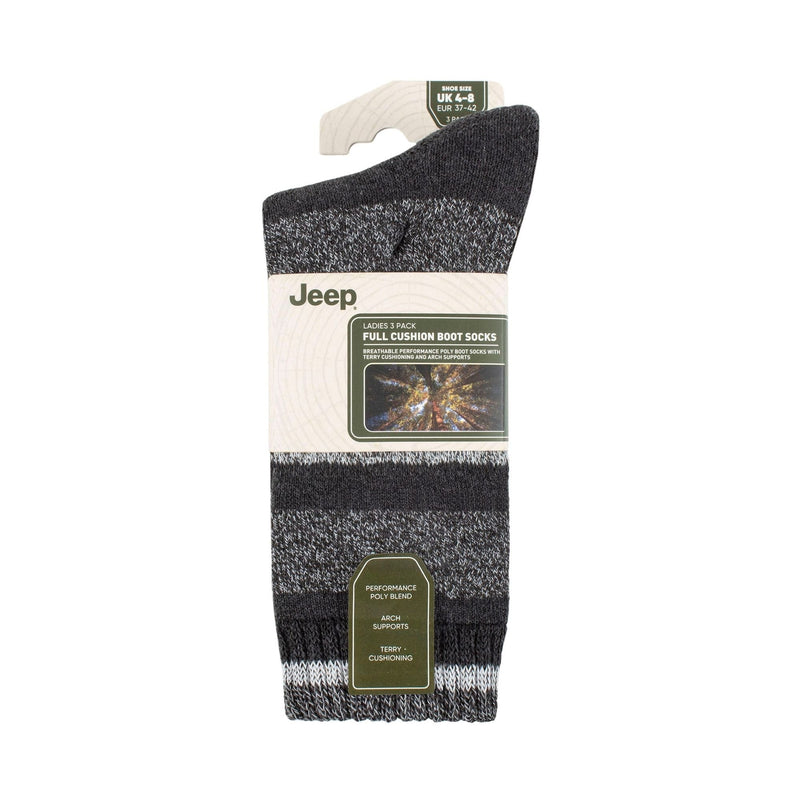 3 Pack Ladies Performance Boot Socks | Women's Ribbed Cushioned Comfort Socks