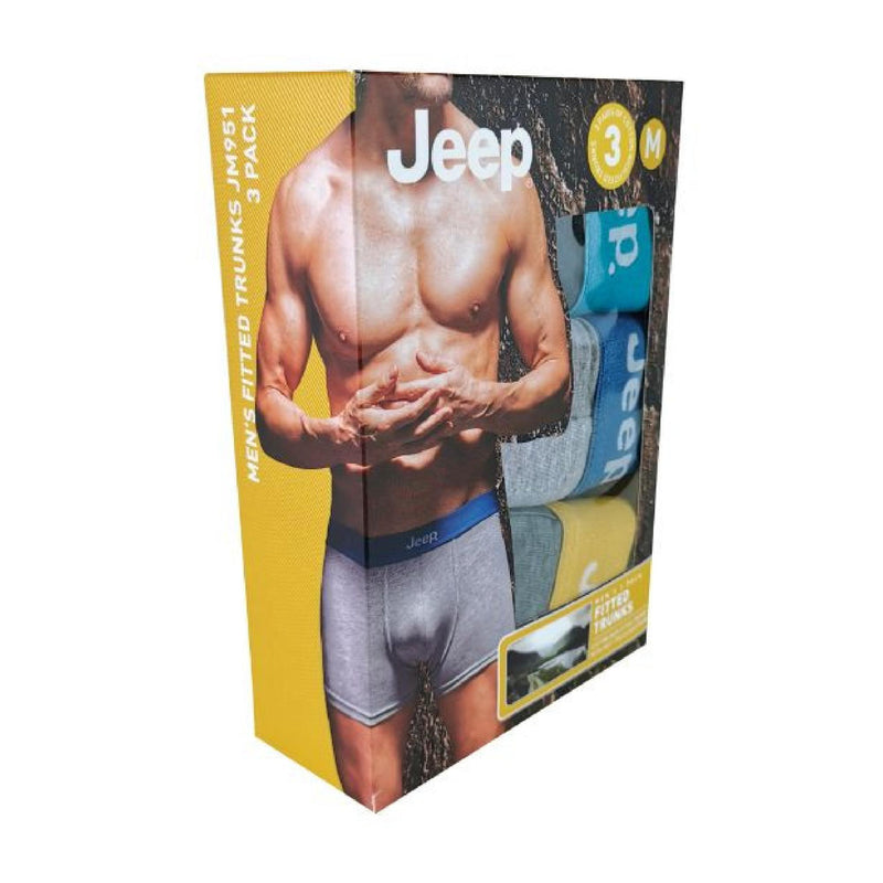 3 Pack Mens Cotton Rich Blend Everyday Fitted Trunks