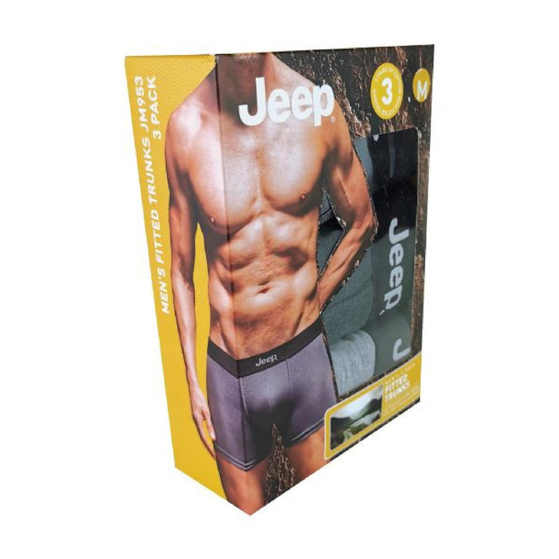 3 Pack Mens Cotton Rich Blend Everyday Fitted Trunks
