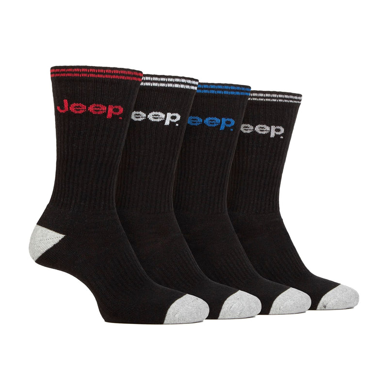 Men's Cushioned Crew Socks - 4 Pack Sport Running Socks
