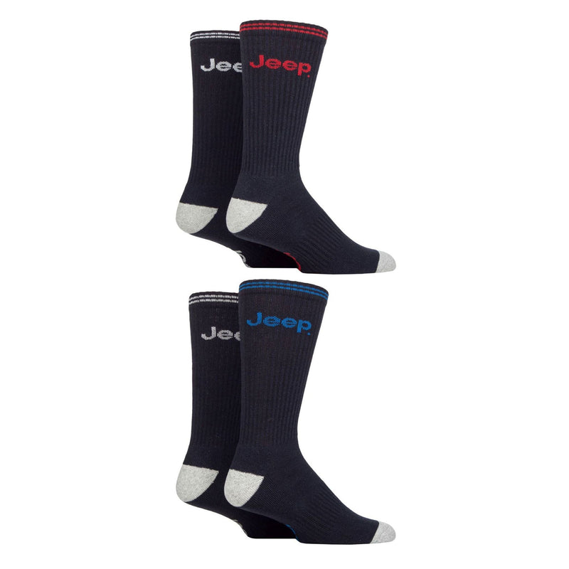 Men's Cushioned Crew Socks - 4 Pack Sport Running Socks