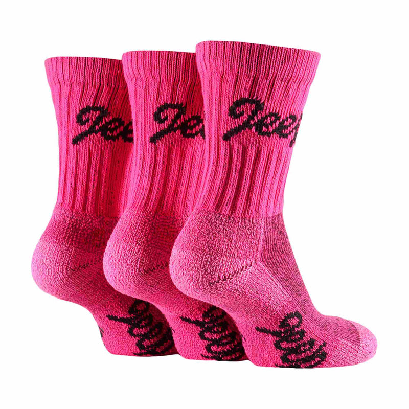 3 Pack Ladies Cotton Cushioned Hiking Socks