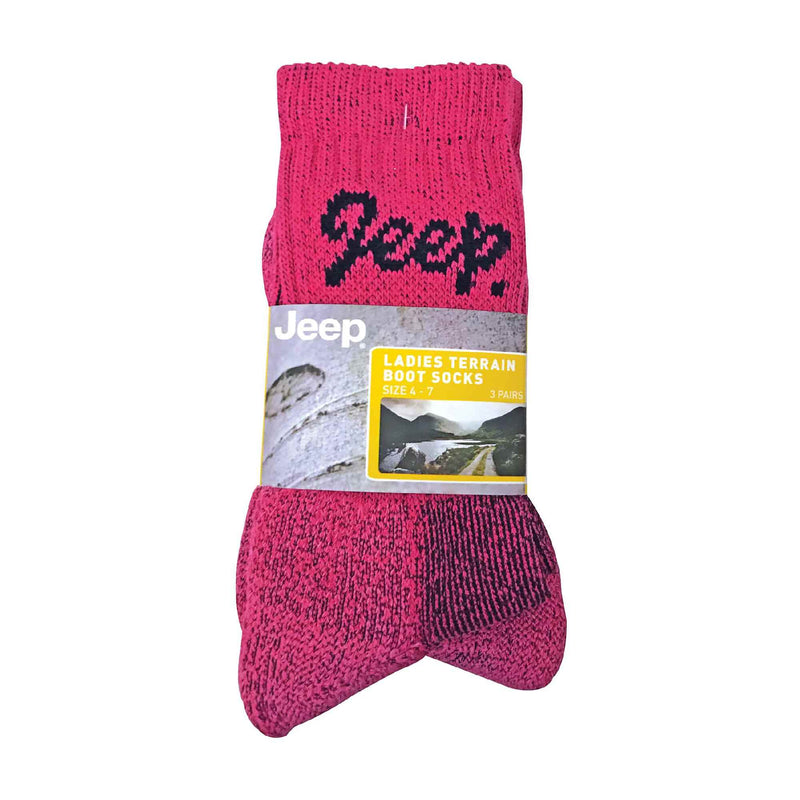 3 Pack Ladies Cotton Cushioned Hiking Socks