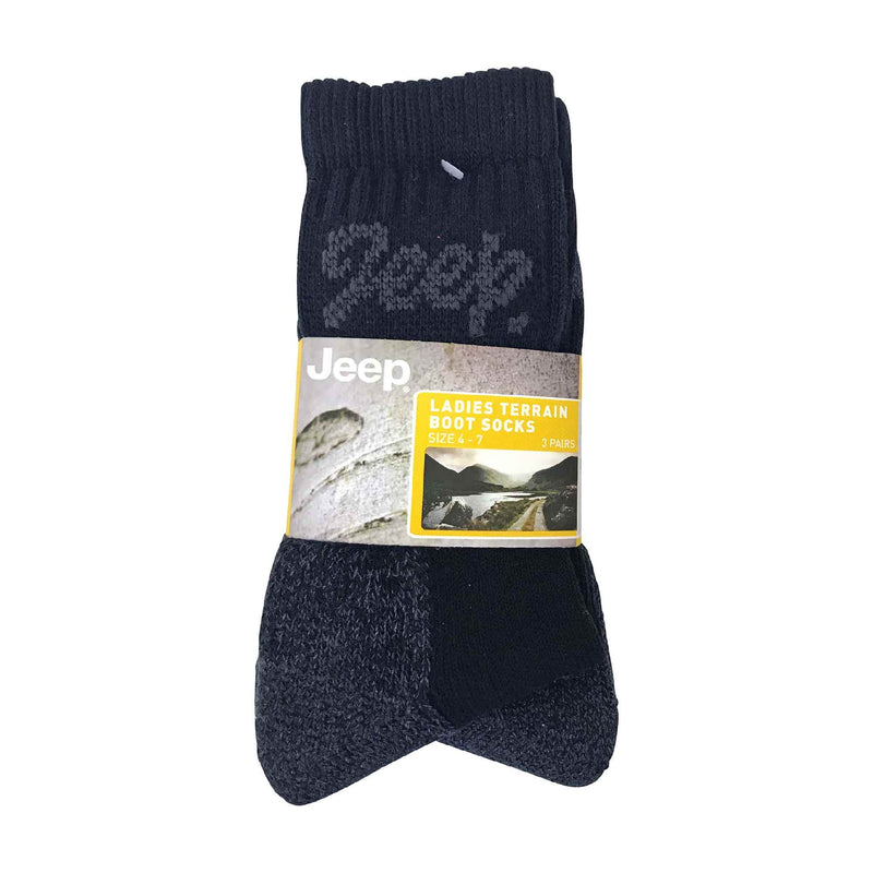 3 Pack Ladies Cotton Cushioned Hiking Socks