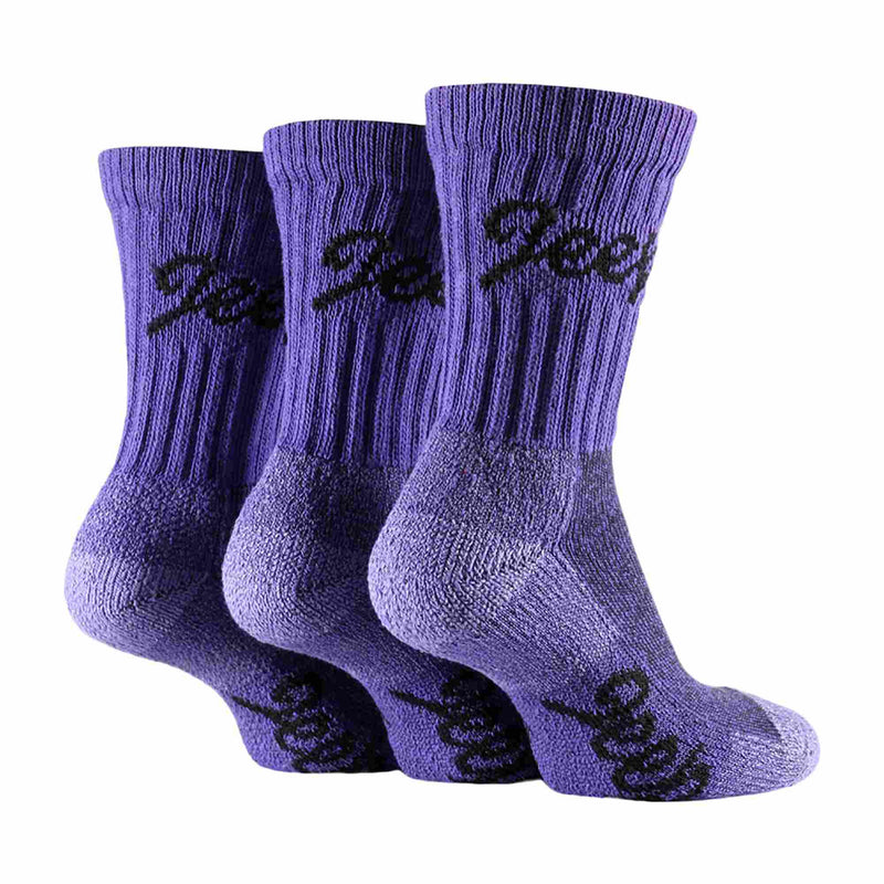 3 Pack Ladies Cotton Cushioned Hiking Socks