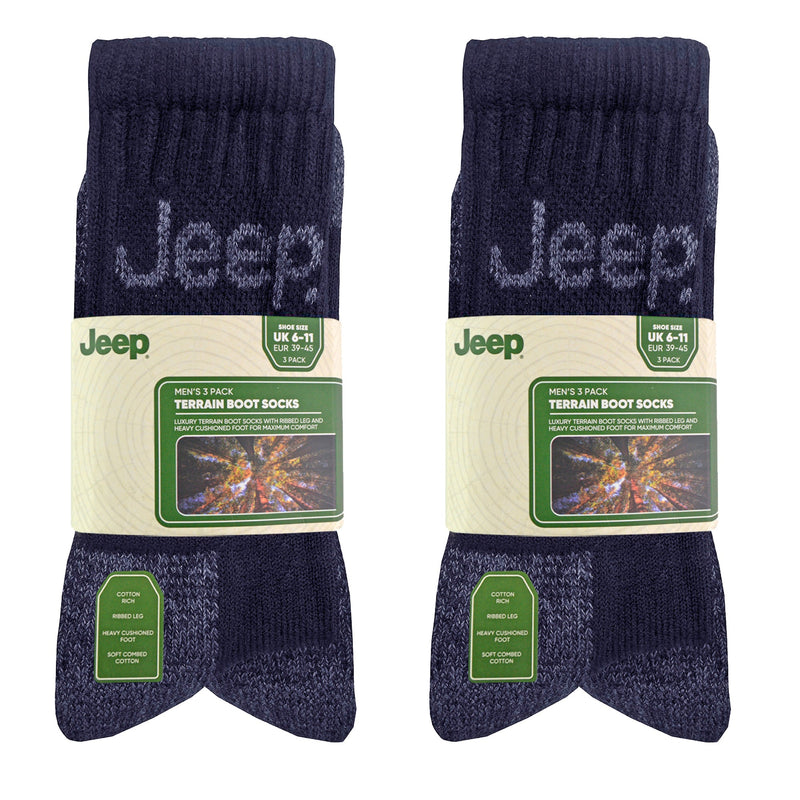 Mens Luxury Cushioned Cotton Hiking Socks (Multipack Options)