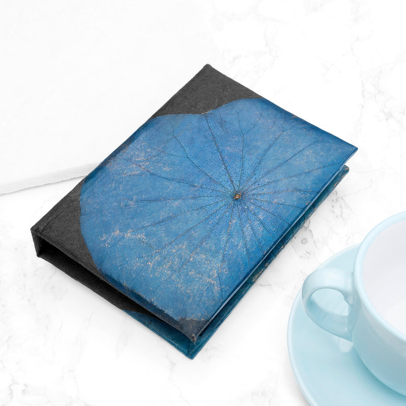 A6 Vegan Leather Lotus Leaf Notebook