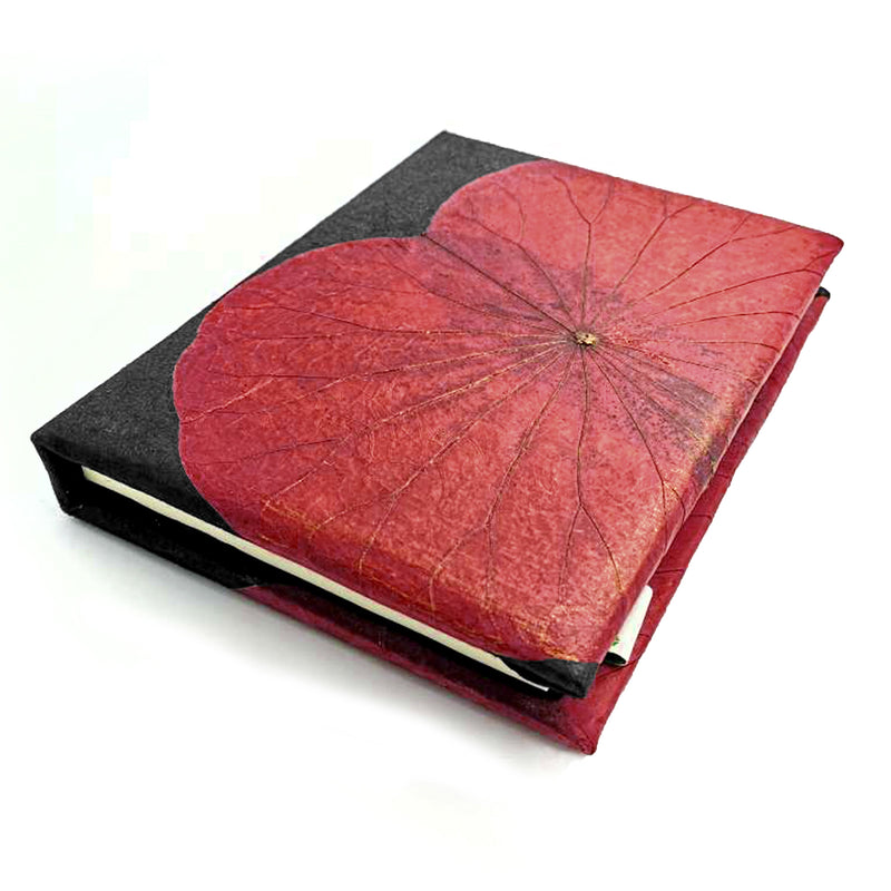 A6 Vegan Leather Lotus Leaf Notebook