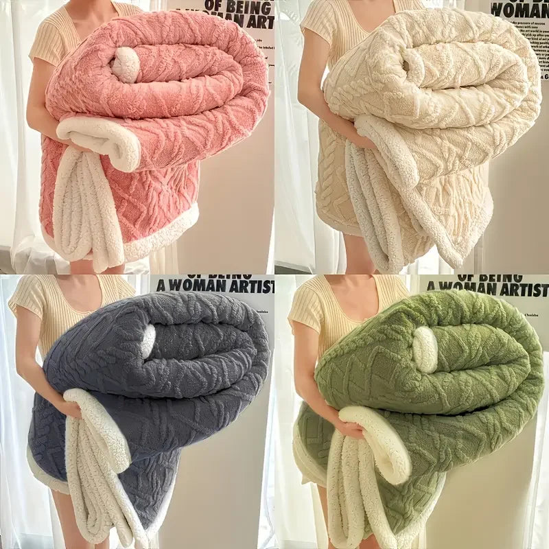 Jacquard Weighted Blanket - Soft, Warm & Thickened Comfort Winter Fleece Throw
