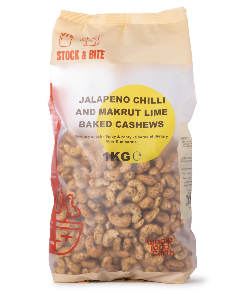 Jalapeno Chilli and Makrut Lime Baked Cashews - Stock & Bite - 1kg