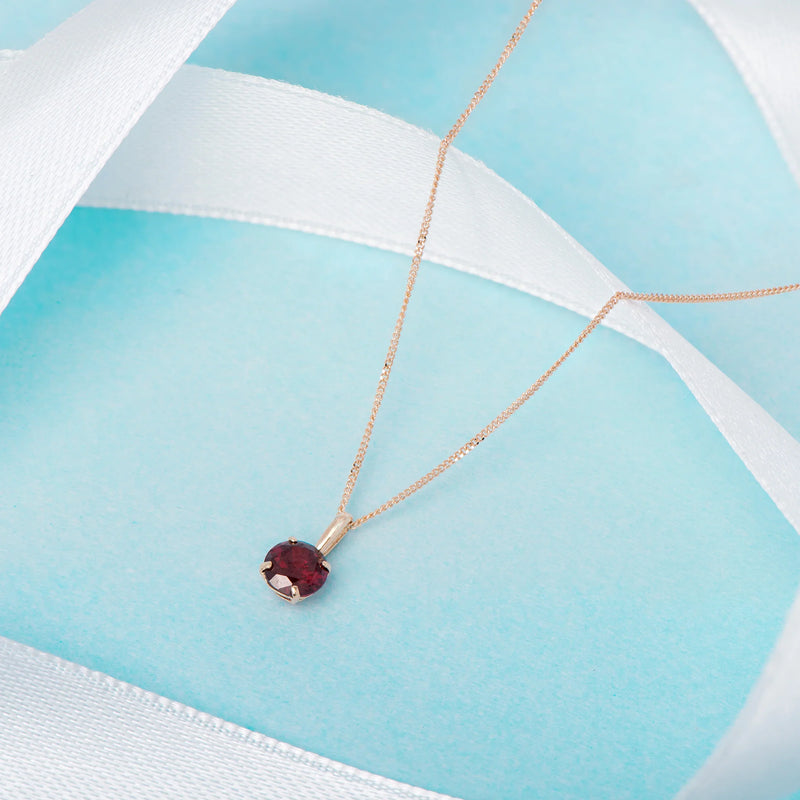 January Birthstone Garnet Pendant Necklace