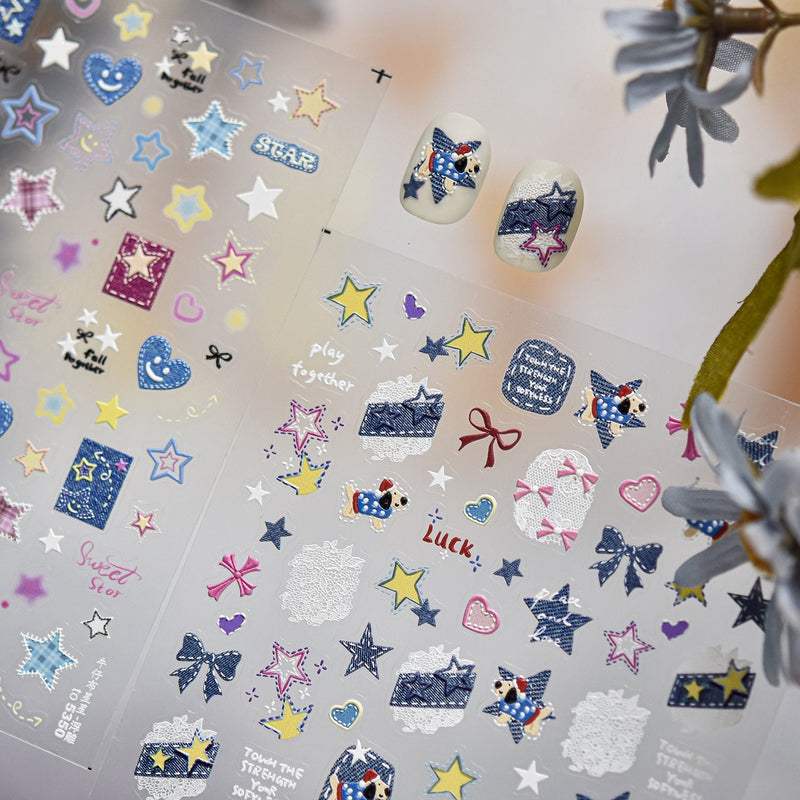 Hello Claws | Jeans Puppy Nail Deco Sticker