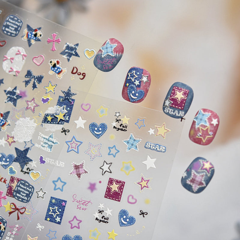 Hello Claws | Jeans Puppy Nail Deco Sticker