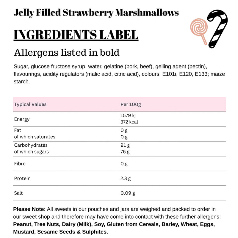 Jelly Filled Strawberry Marshmallows