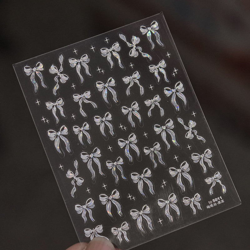 Hello Claws | White Bowknot Nail Deco Sticker
