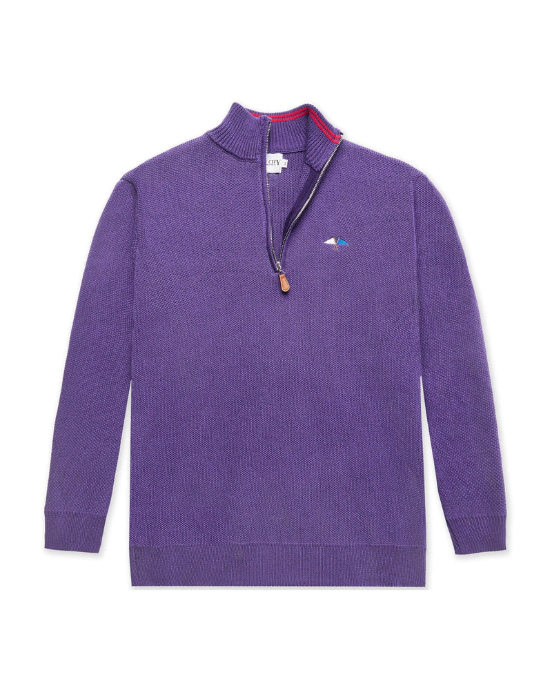 Knit 1/4 Zip Purple