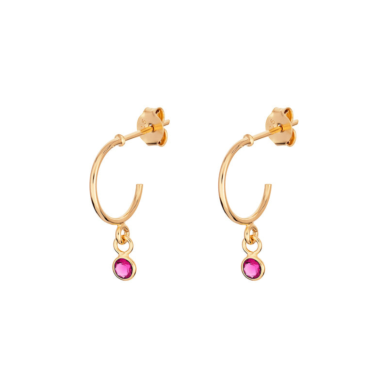 July Birthstone Hoop Earrings