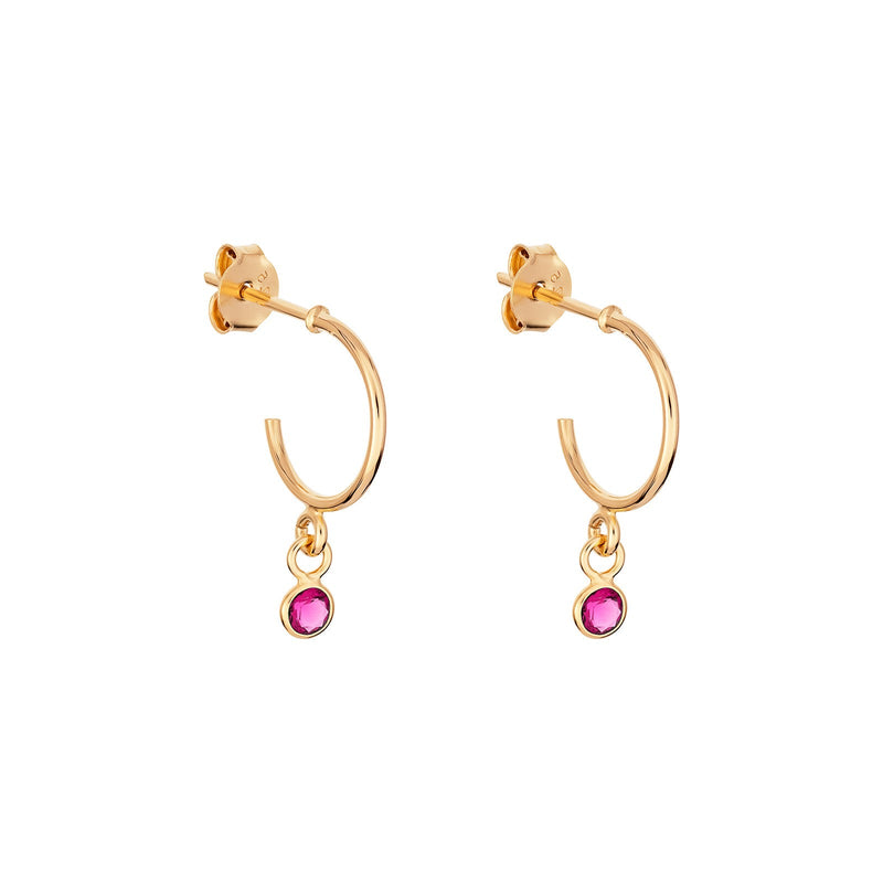 July Birthstone Hoop Earrings