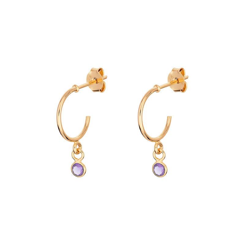 June Birthstone Hoop Earrings