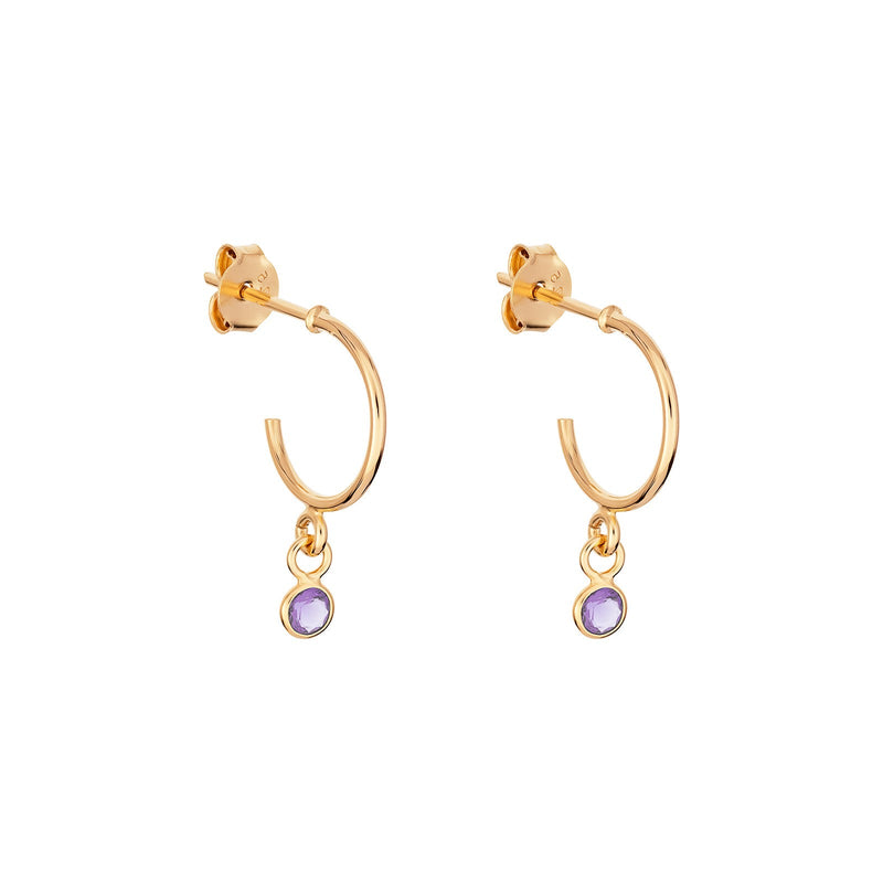 June Birthstone Hoop Earrings