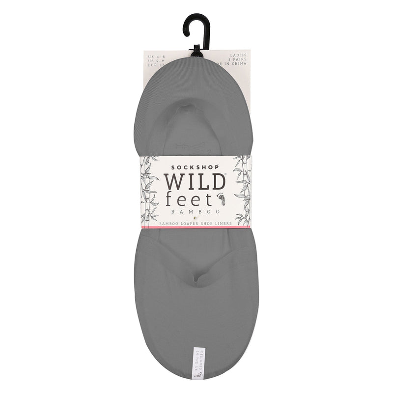 3 Pack Ladies Bamboo Invisible Socks with Silicone Heel Grip