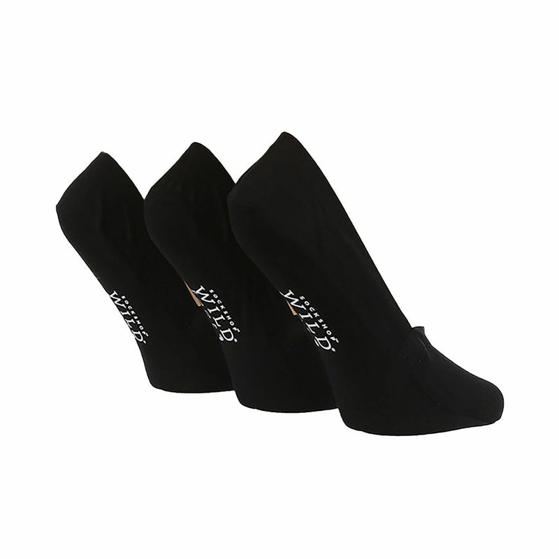 3 Pack Ladies Bamboo Invisible Socks with Silicone Heel Grip