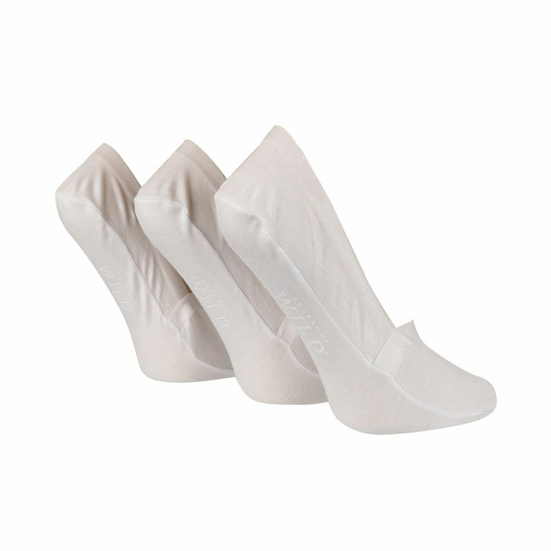3 Pack Ladies Bamboo Invisible Socks with Silicone Heel Grip