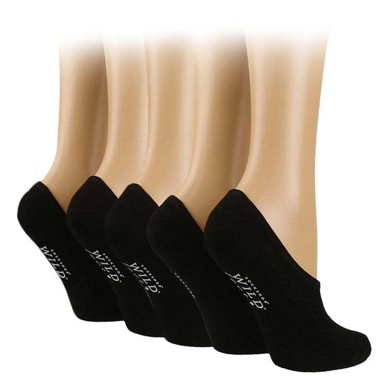 5 Pack Ladies Cushioned Low Cut Shoe Liner Socks with Silicone Heel Grip