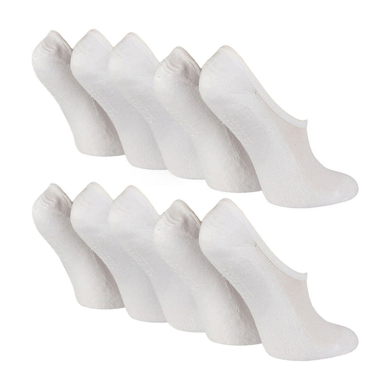 10 Pairs Ladies Bamboo No Show Socks | Invisible Socks Silicone Heel Grip