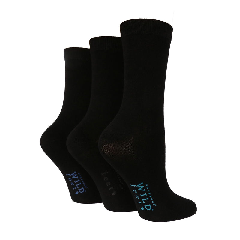 3 Pack Ladies Plain Coloured Bamboo Socks for Summer