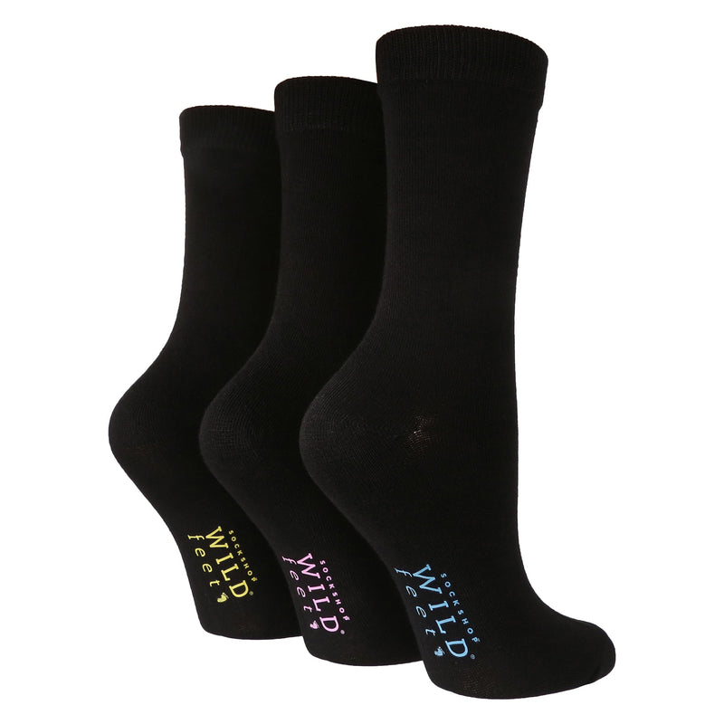 3 Pack Ladies Plain Coloured Bamboo Socks for Summer