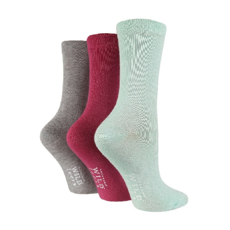 3 Pack Ladies Plain Coloured Bamboo Socks for Summer