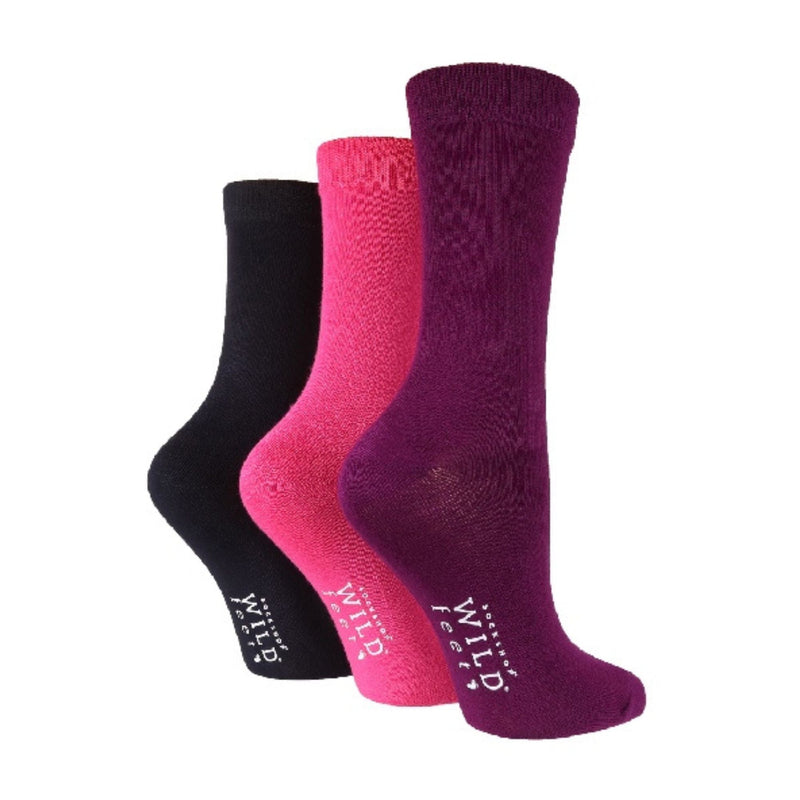 3 Pack Ladies Plain Coloured Bamboo Socks for Summer