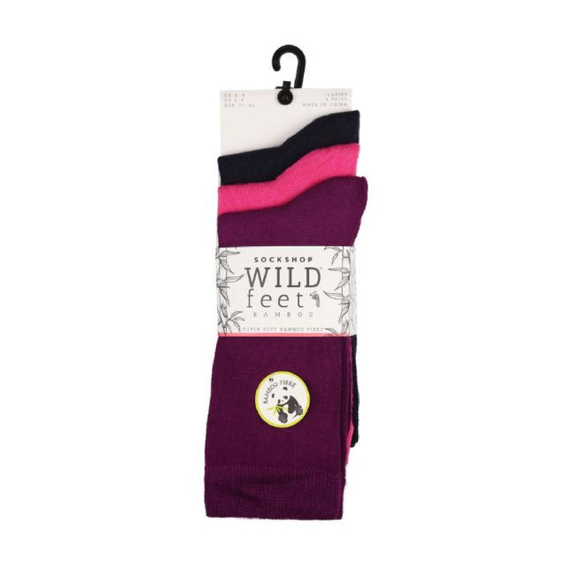 3 Pack Ladies Plain Coloured Bamboo Socks for Summer